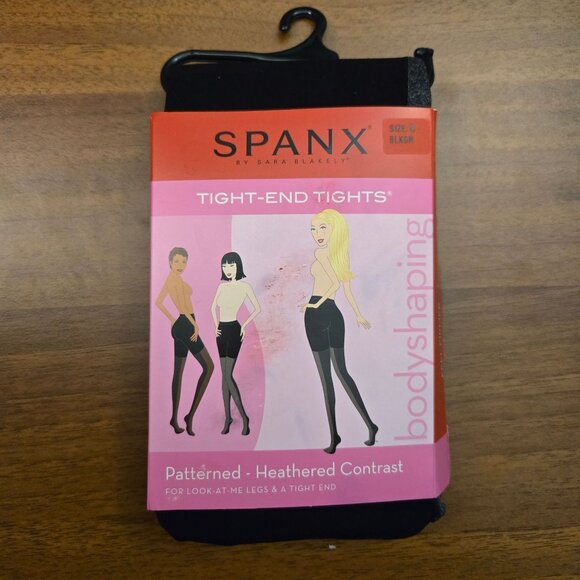 Spanx Tight End Tights Heathered Contrast Black Gray Shapewear Two Tone D NWT - Picture 4 of 10